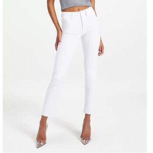 Good American Good Legs Vintage Inspired White Denim High Rise Straight Jeans